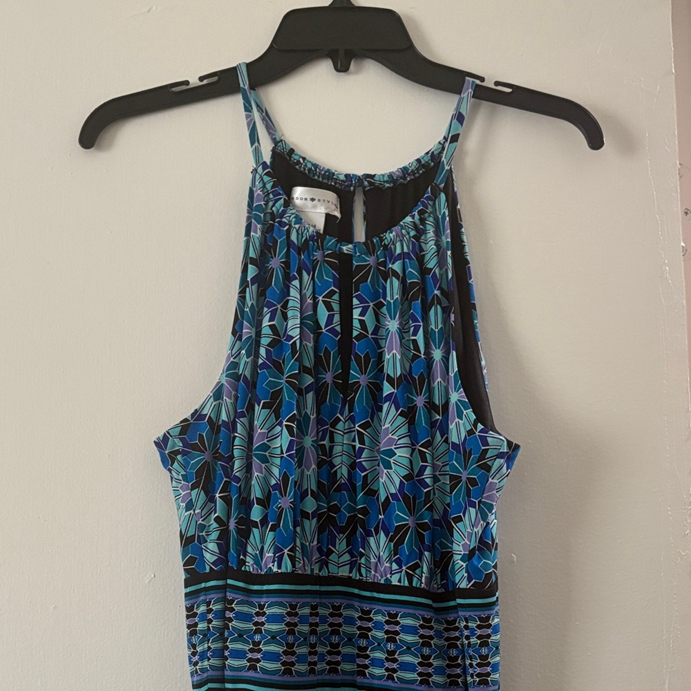 London Styles Floral Blue Women's Ling Dress